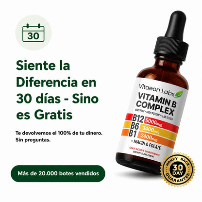 5 en 1 - Complejo de Vitamina B + Magnesio (de REGALO)