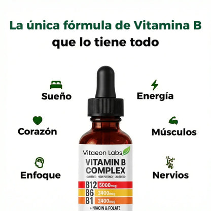 5 en 1 - Complejo de Vitamina B + Magnesio (de REGALO)